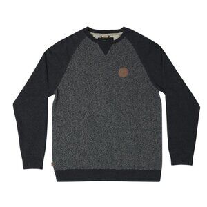 Hippytree Sweater Nomad Division Long Sleeve Crewneck Gray & Black Casual Size M